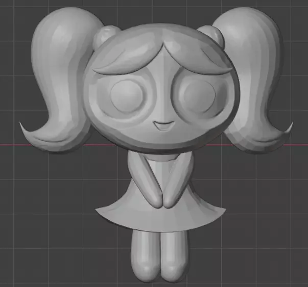 3D Model of Bubbles The Powerpuff Girls Low-poly 3D model_0