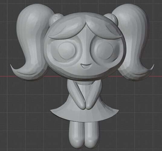 3D Model of Bubbles The Powerpuff Girls Low-poly 3D model