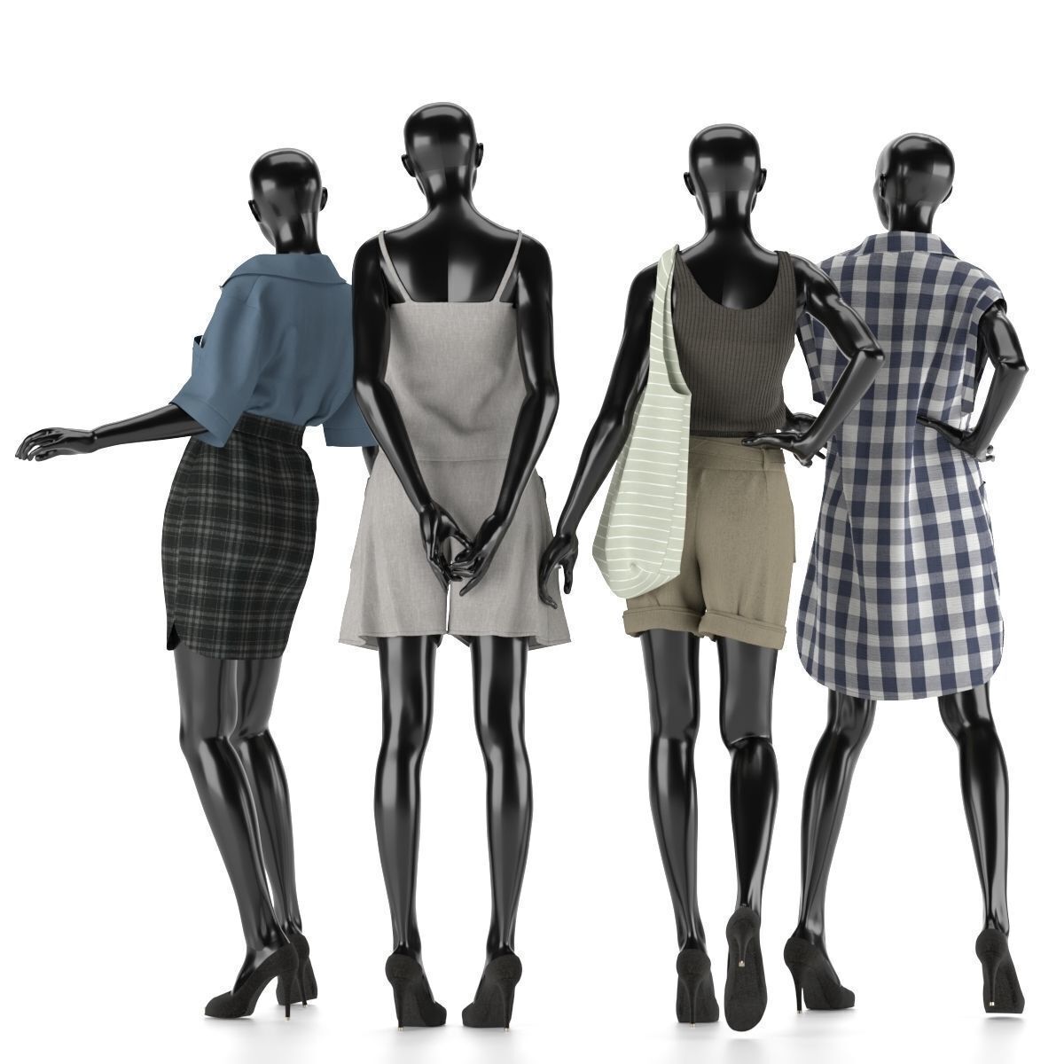 Mannequin Set Vol 006 Low-poly 3D model_2