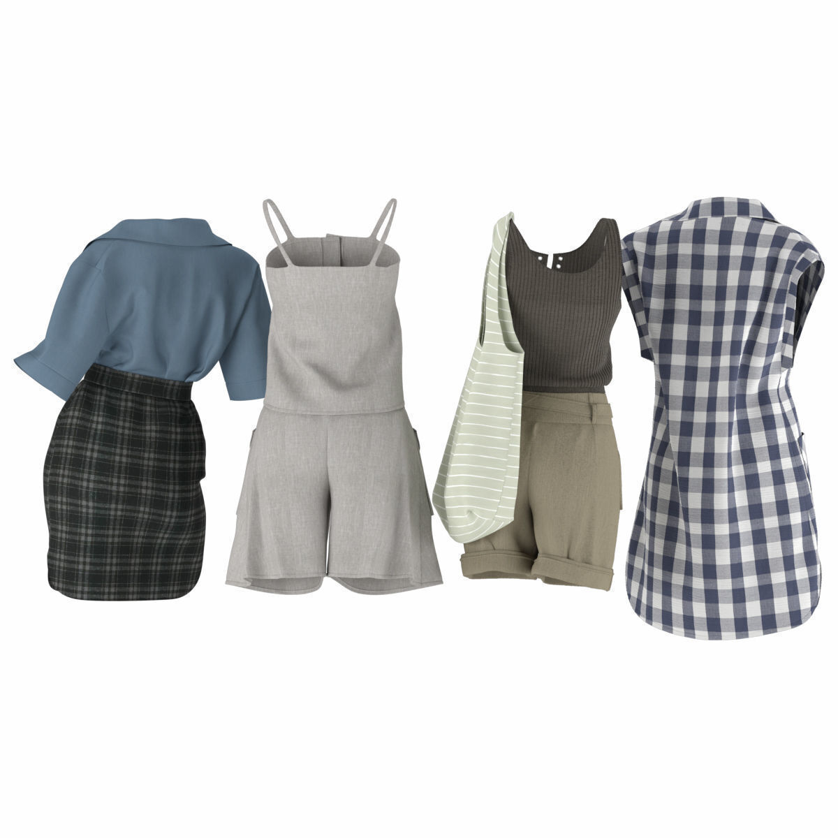 Mannequin Set Vol 006 Low-poly 3D model_4