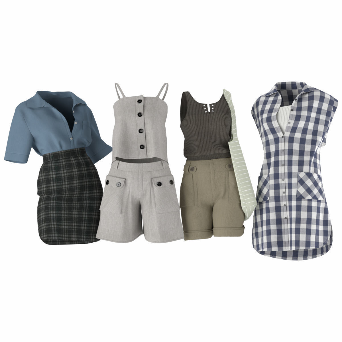 Mannequin Set Vol 006 Low-poly 3D model_3