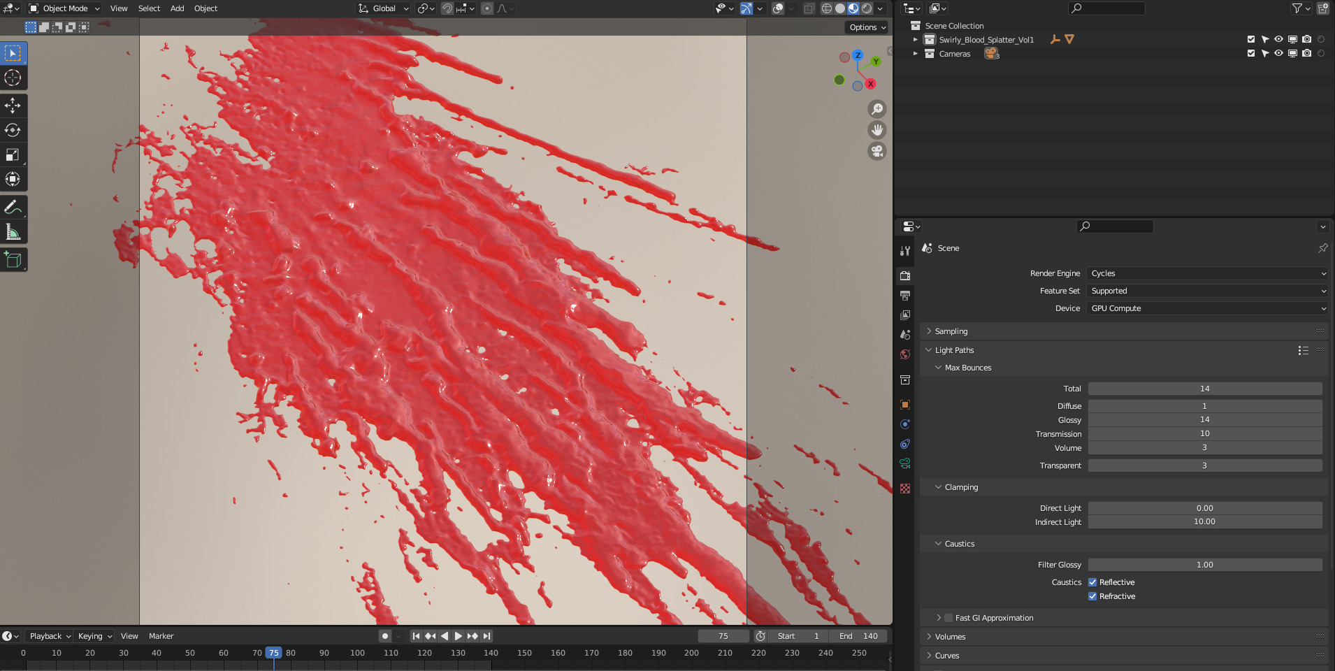 Swirly Blood Splatter vol1 5 3D model_5