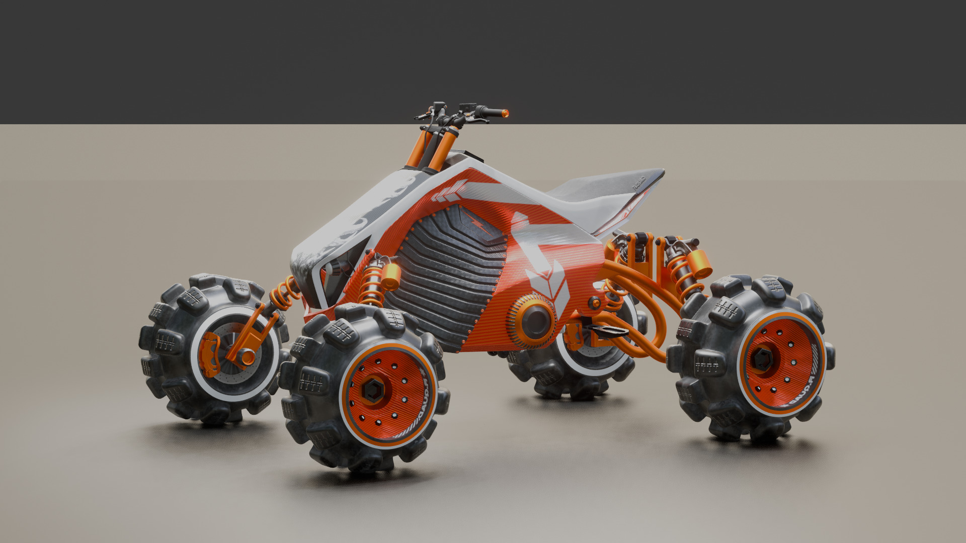 Futuristic Off-Road Quad Bike 3D model_10