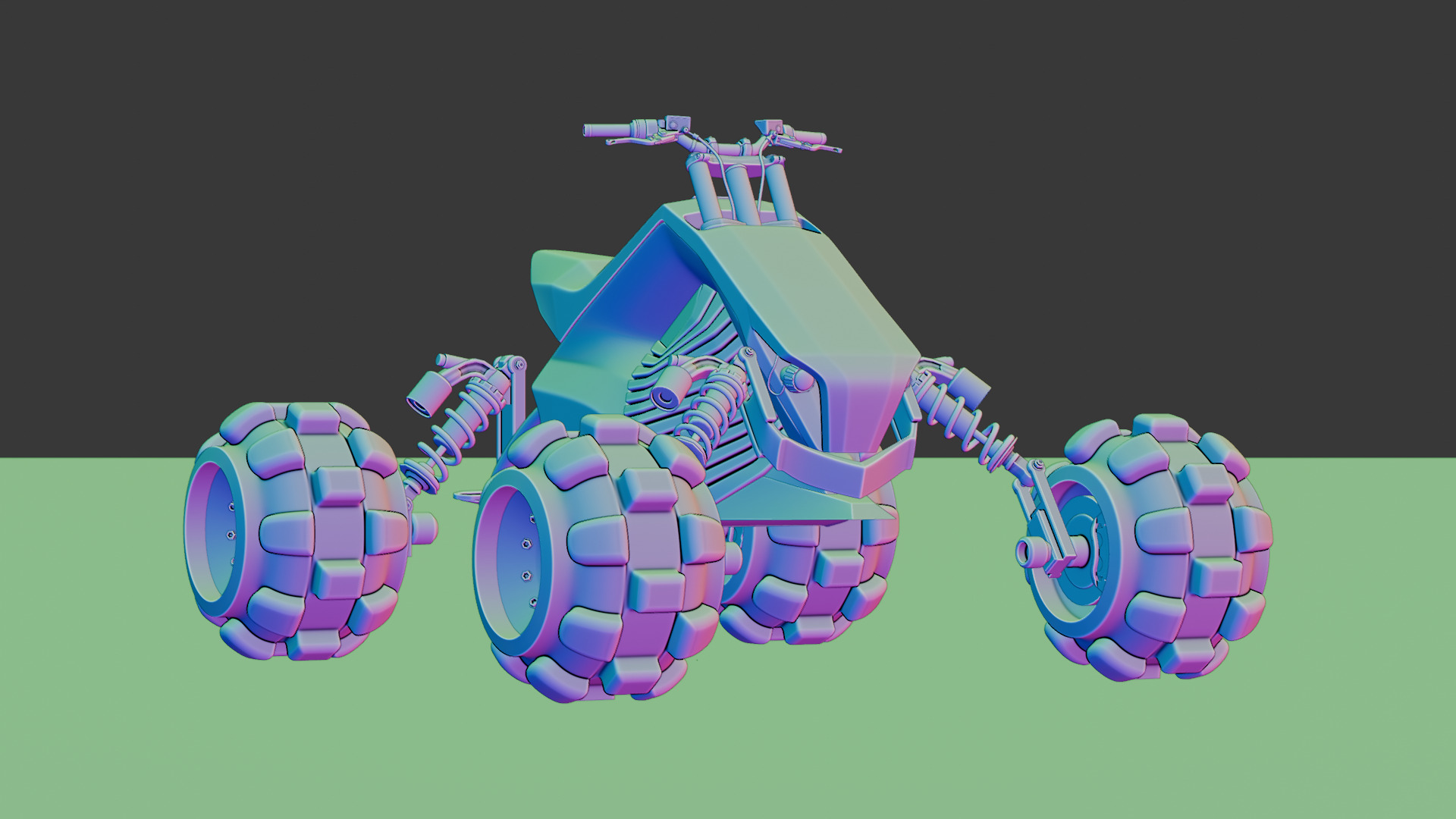 Futuristic Off-Road Quad Bike 3D model_43