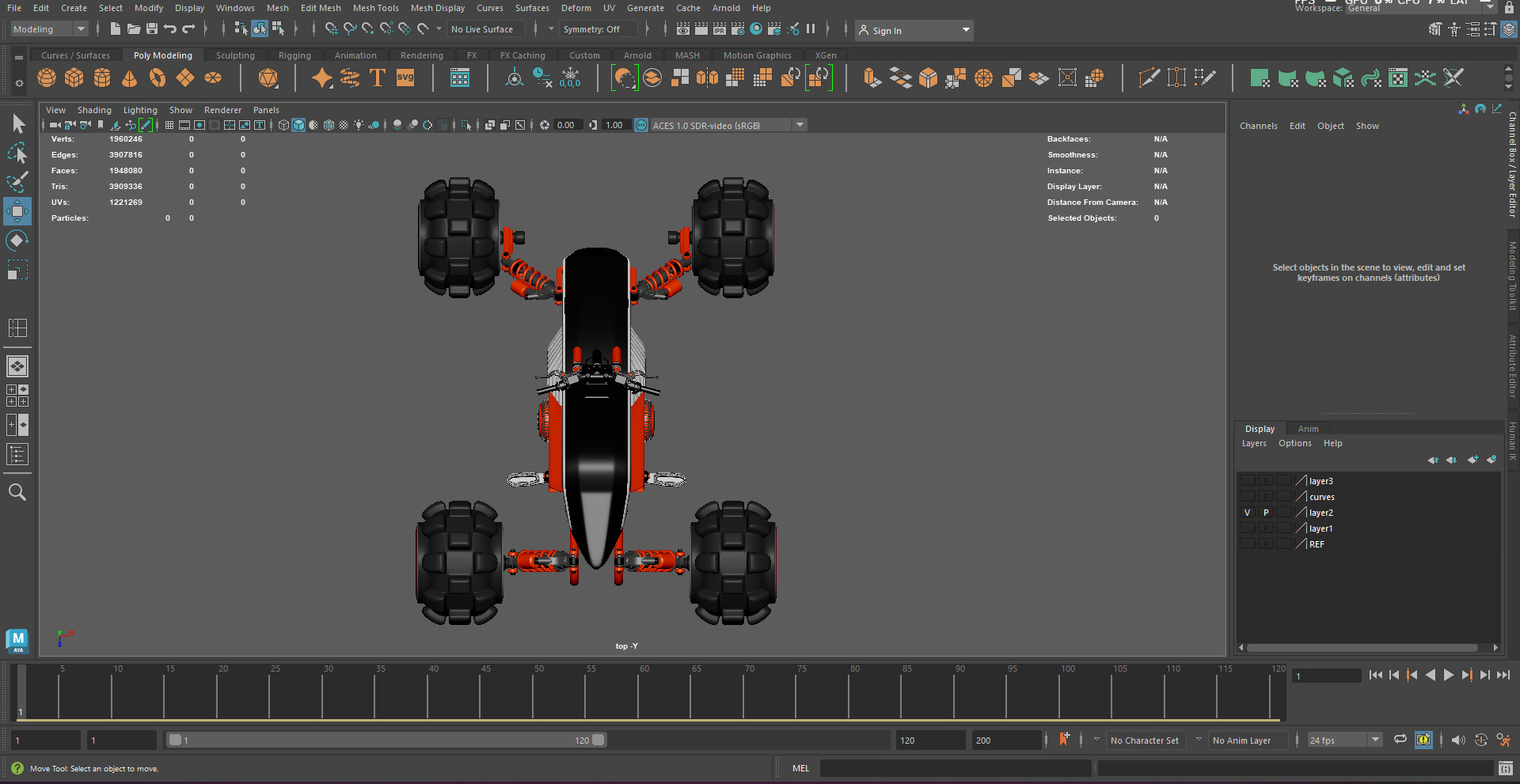 Futuristic Off-Road Quad Bike 3D model_7