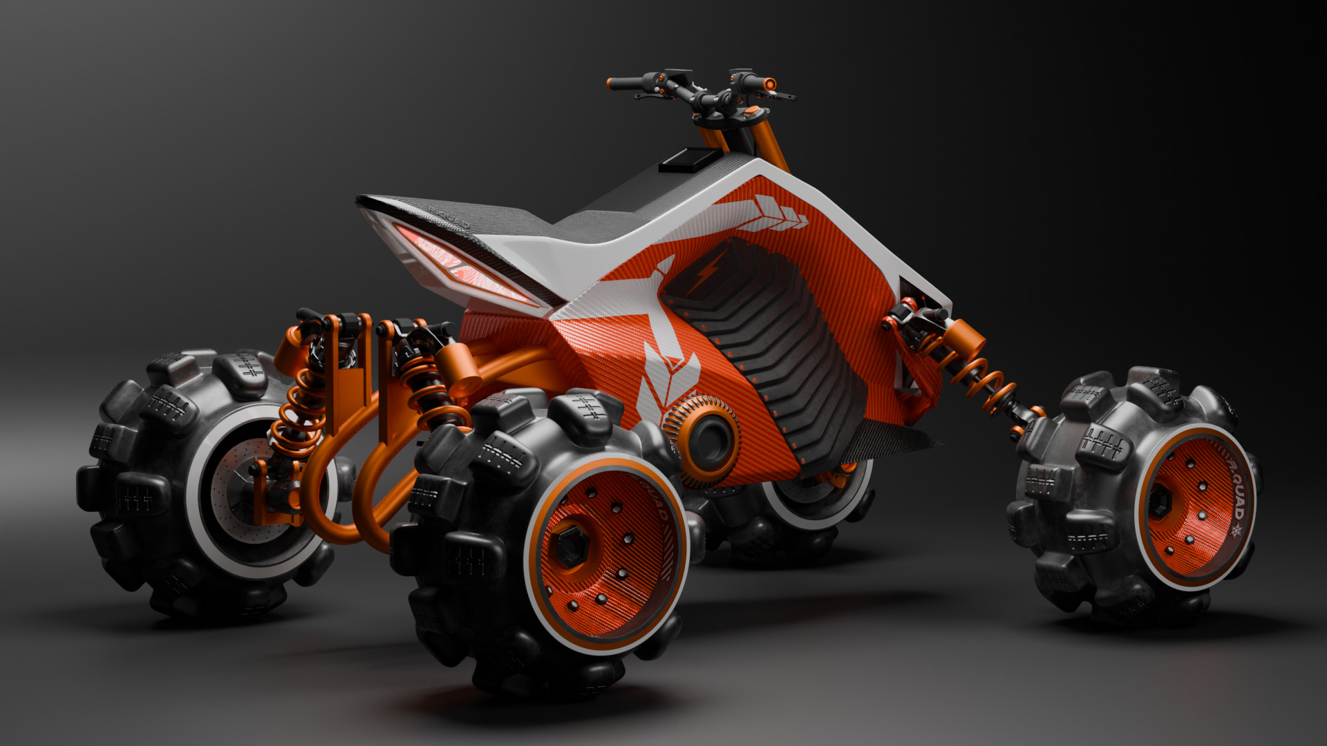 Futuristic Off-Road Quad Bike 3D model_3
