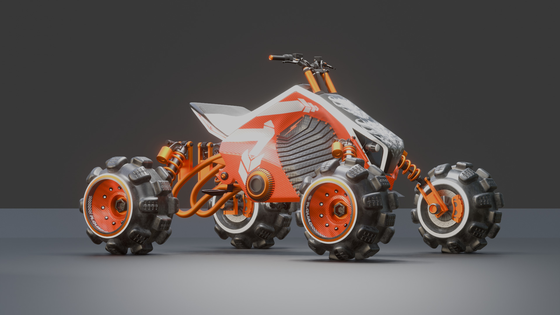 Futuristic Off-Road Quad Bike 3D model_19