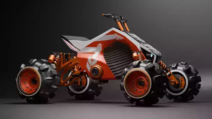 Futuristic Off-Road Quad Bike 3D model Futuristic Off-Road Quad Bike 3D model