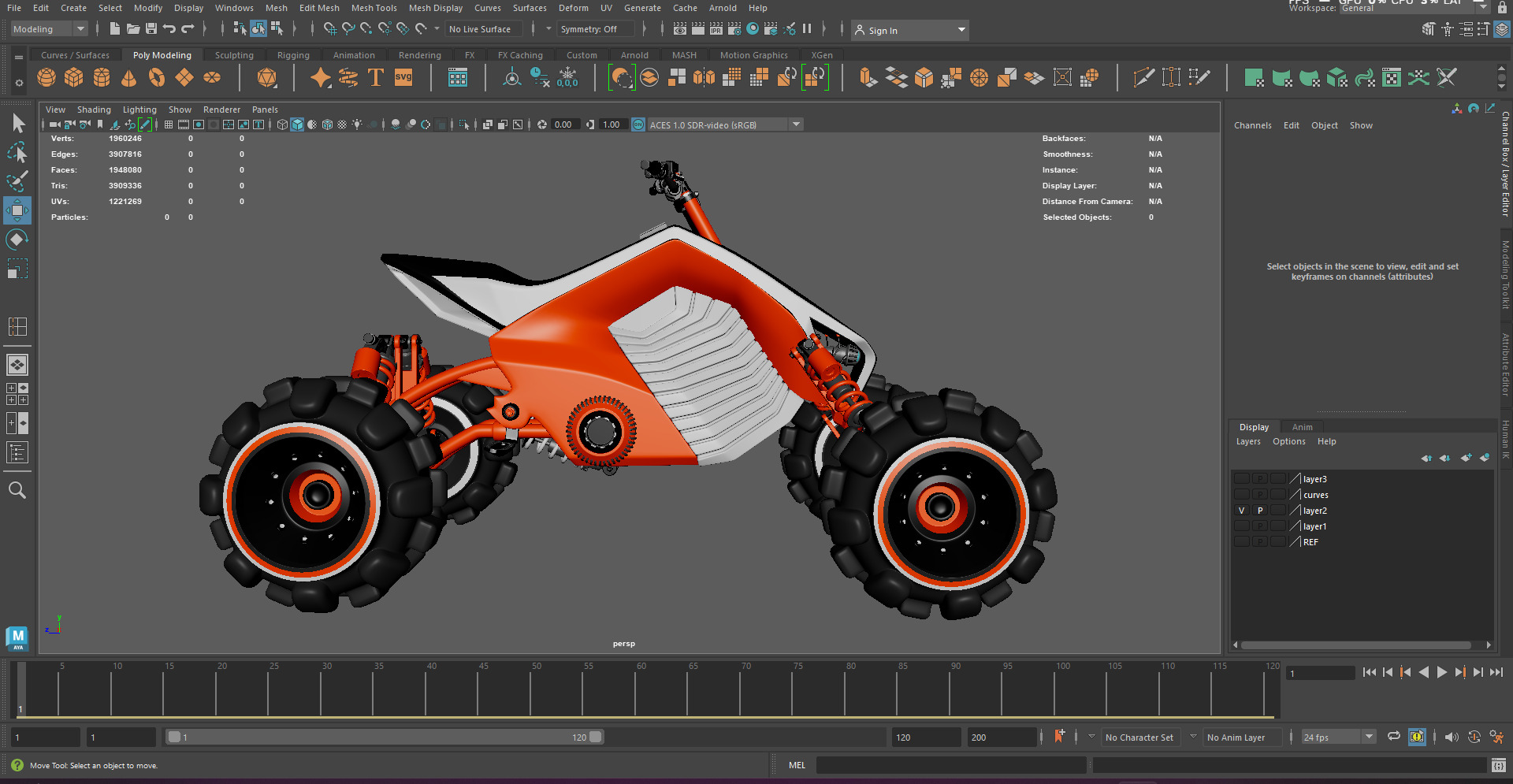 Futuristic Off-Road Quad Bike 3D model_8