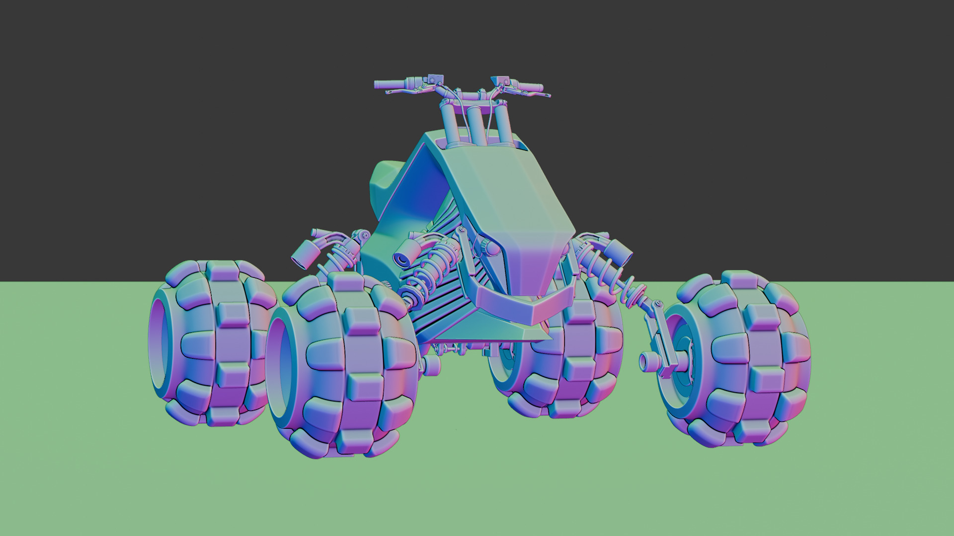 Futuristic Off-Road Quad Bike 3D model_40