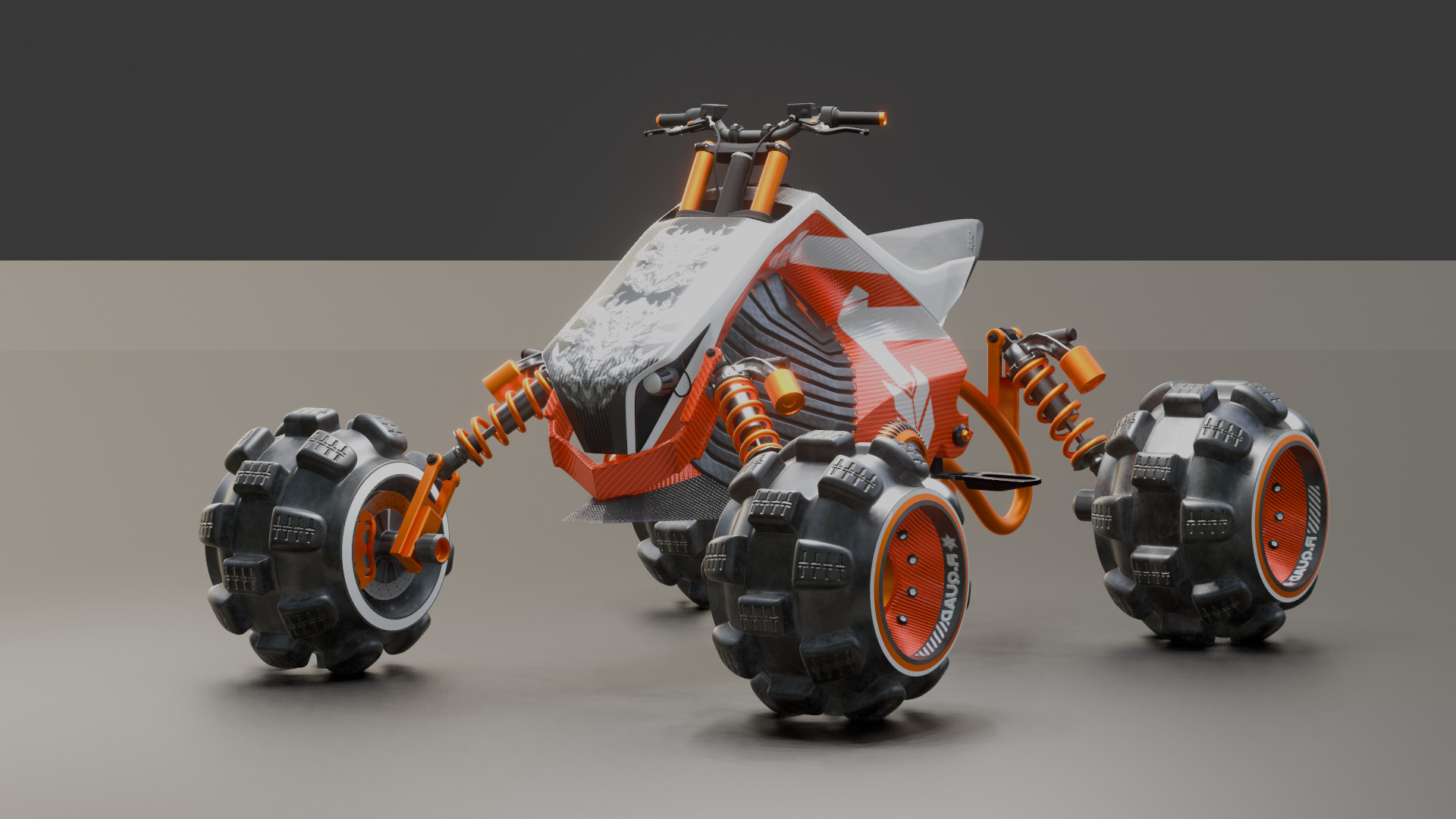 Futuristic Off-Road Quad Bike 3D model_29