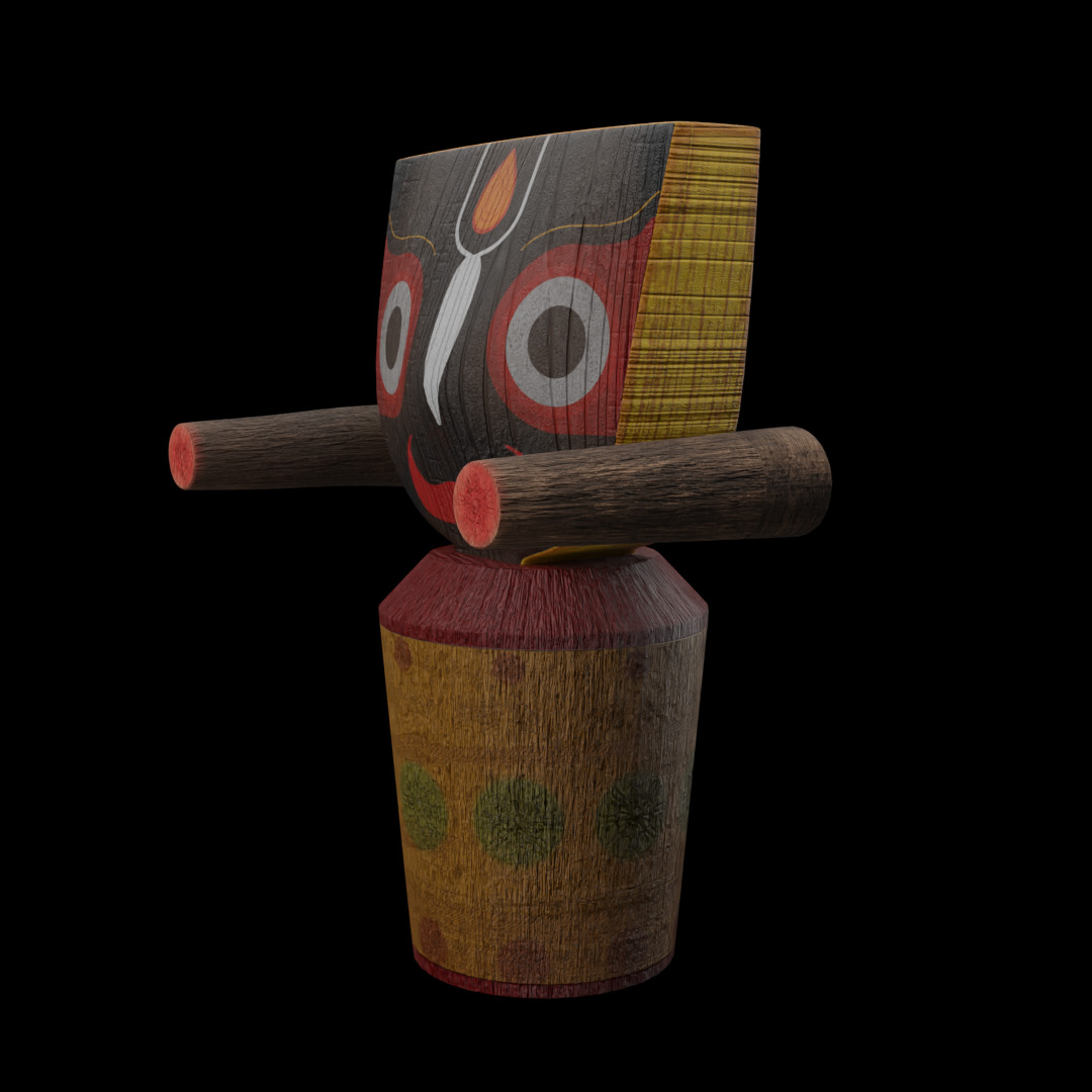 Lord Jagganath Low-poly 3D model_1