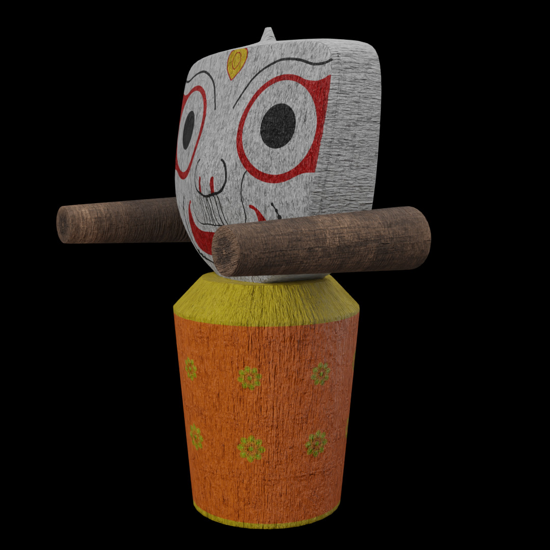 Lord Jagganath Low-poly 3D model_2