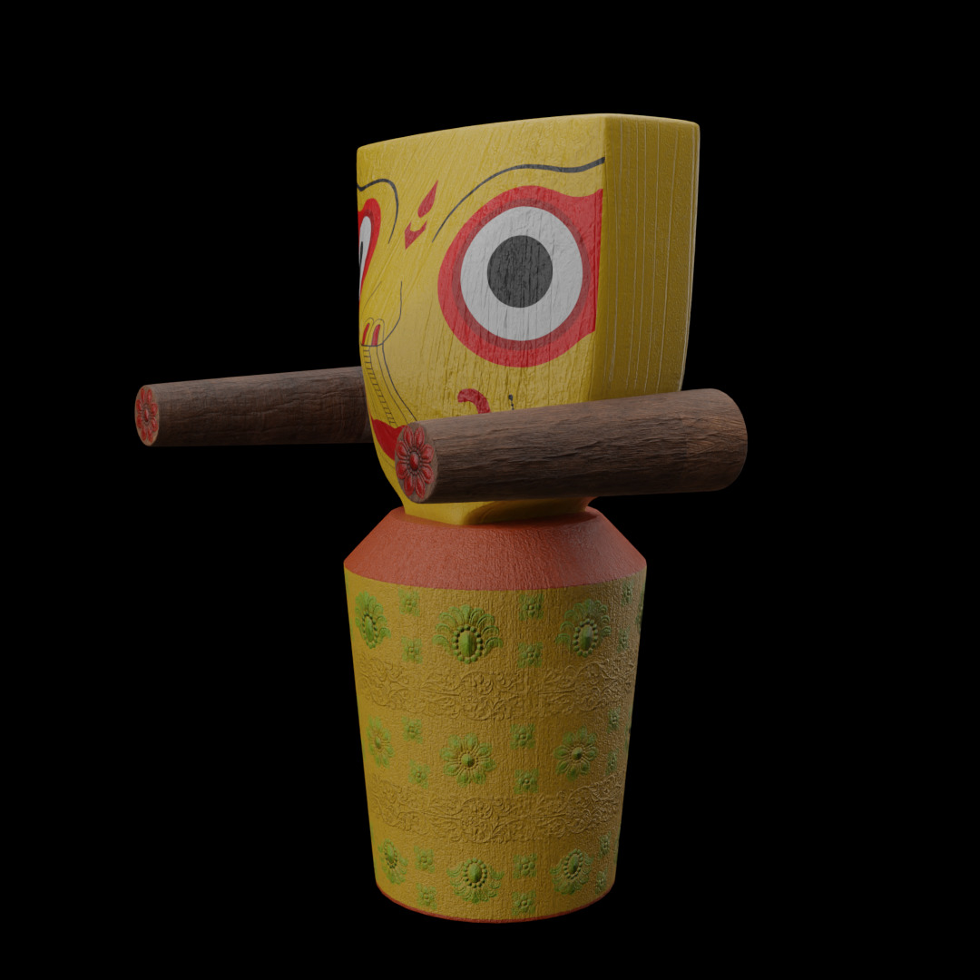 Lord Jagganath Low-poly 3D model_3