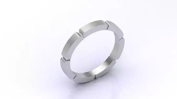Segmented Modern Band Ring 3DM STL Files 3D print model