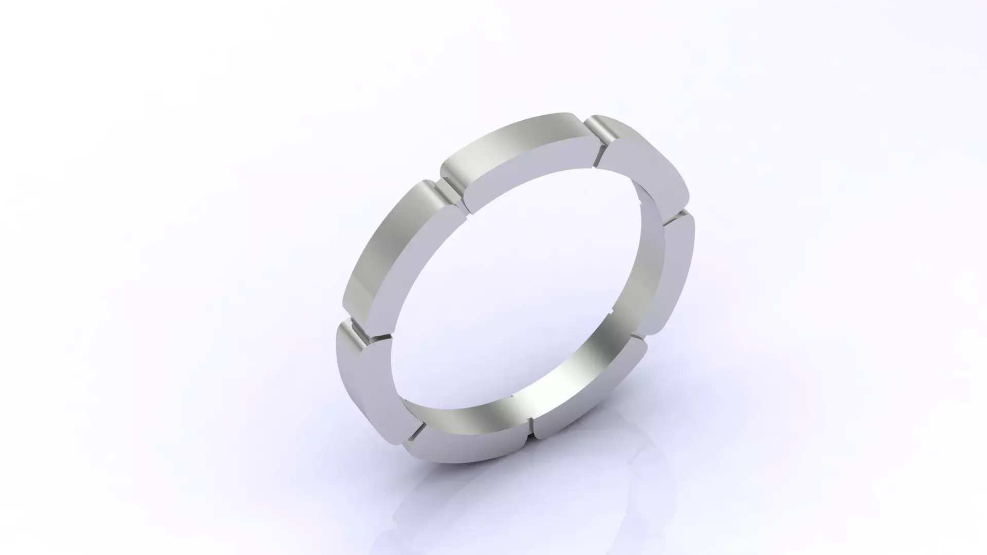 Segmented Modern Band Ring 3DM STL Files 3D print model_0