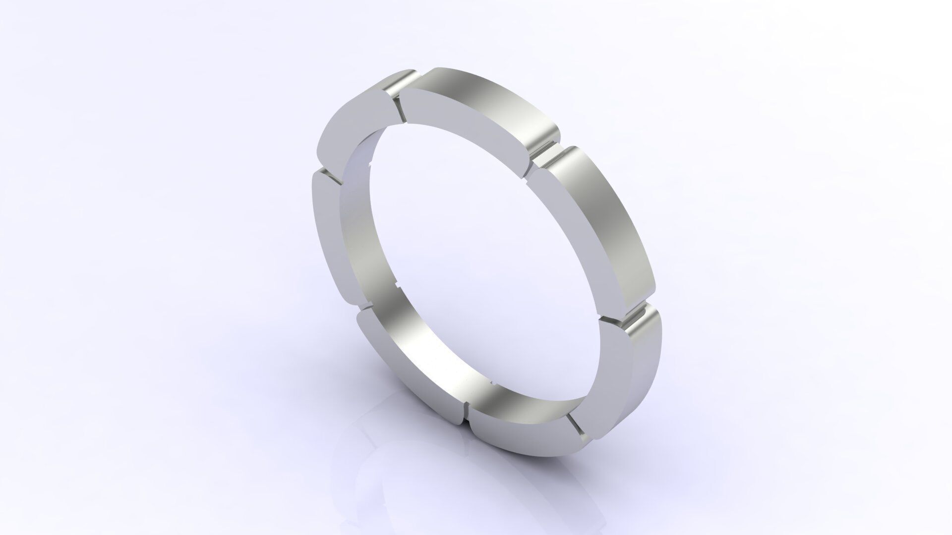Segmented Modern Band Ring 3DM STL Files 3D print model_1