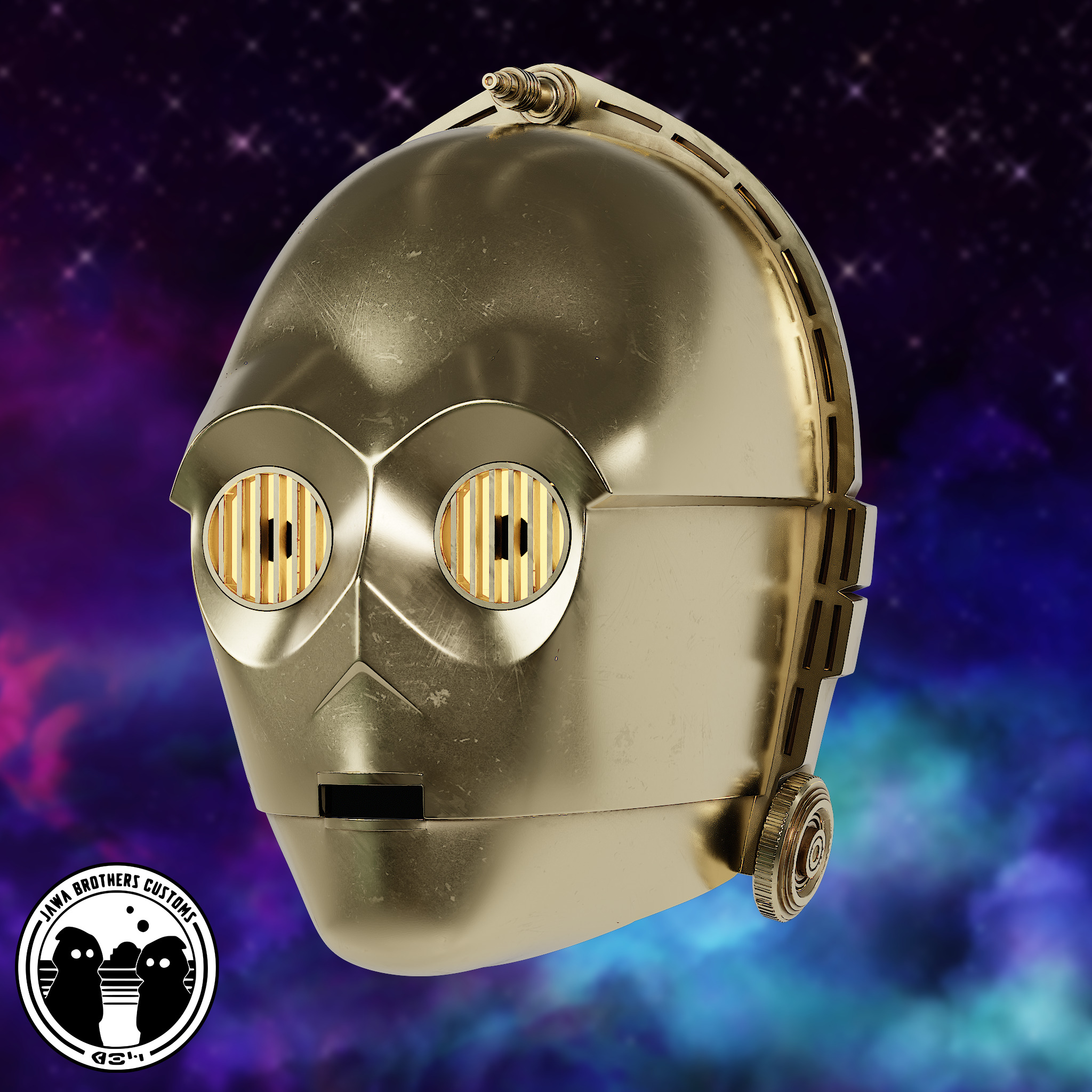 C3PO Helmet STL 3D print model_1