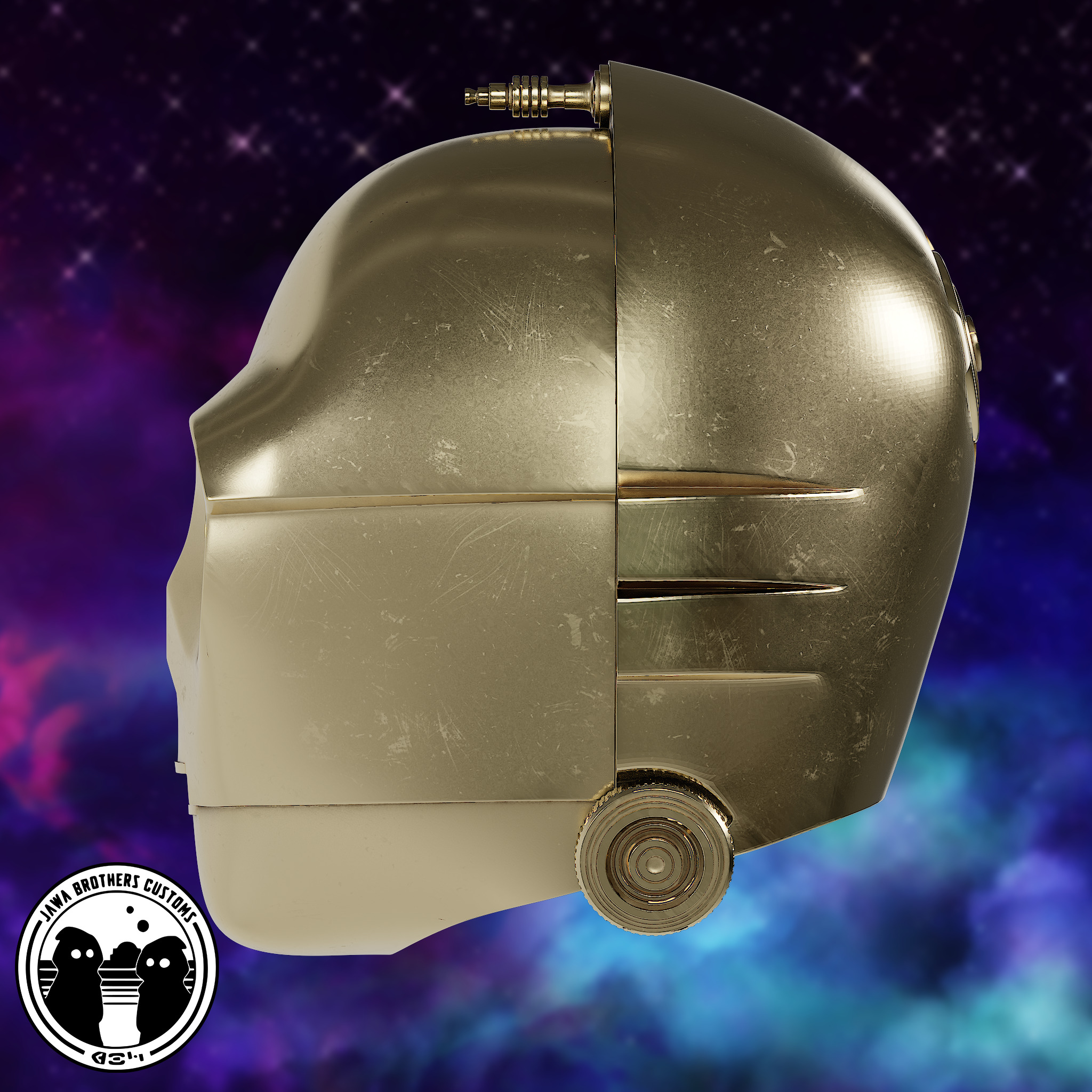 C3PO Helmet STL 3D print model_4