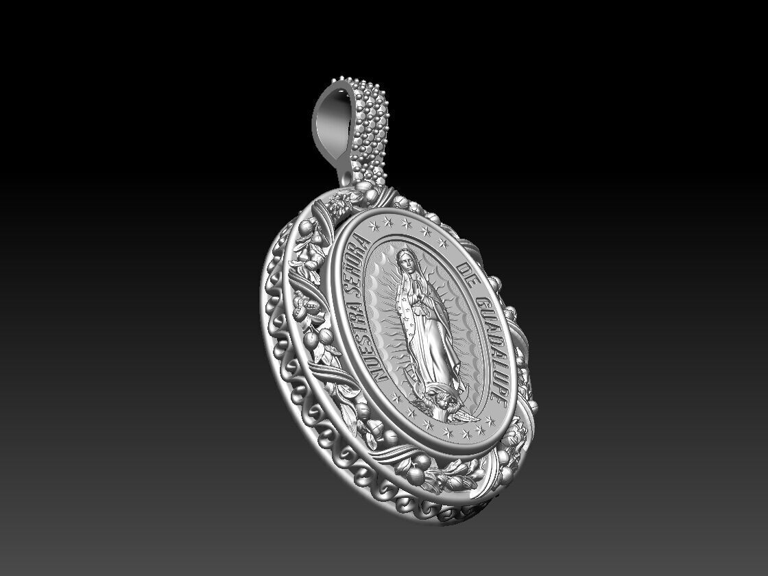 Virgen de Guadalupe Lady Pendant 3D Print Model 3D print model_3