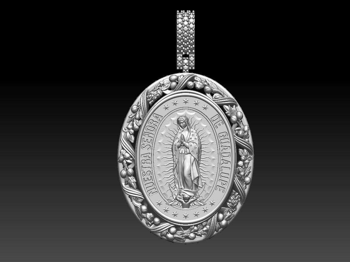 Virgen de Guadalupe Lady Pendant 3D Print Model 3D print model_2