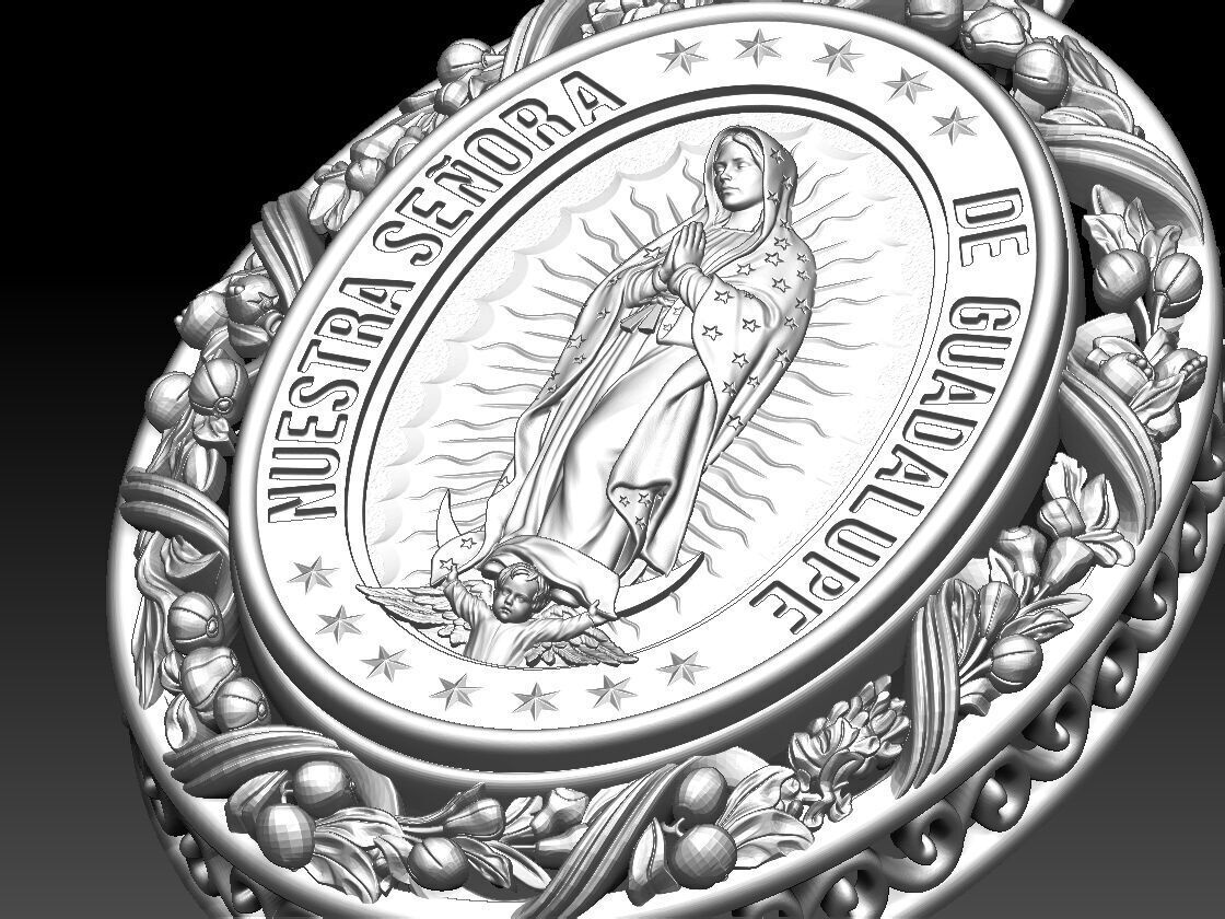 Virgen de Guadalupe Lady Pendant 3D Print Model 3D print model_4