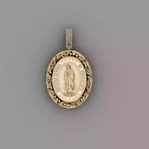 Virgen de Guadalupe Lady Pendant 3D Print Model