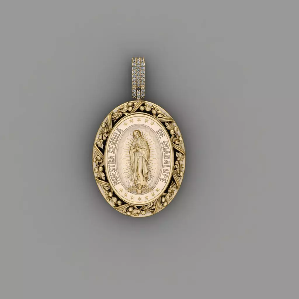 Virgen de Guadalupe Lady Pendant 3D Print Model 3D print model_0