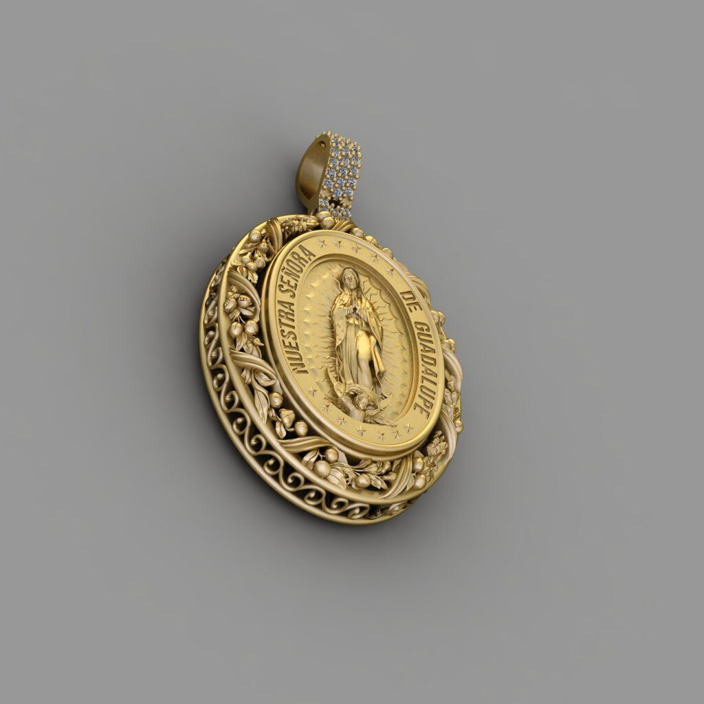 Virgen de Guadalupe Lady Pendant 3D Print Model 3D print model_1