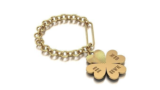 Heart Clover Bracelet 3D print model