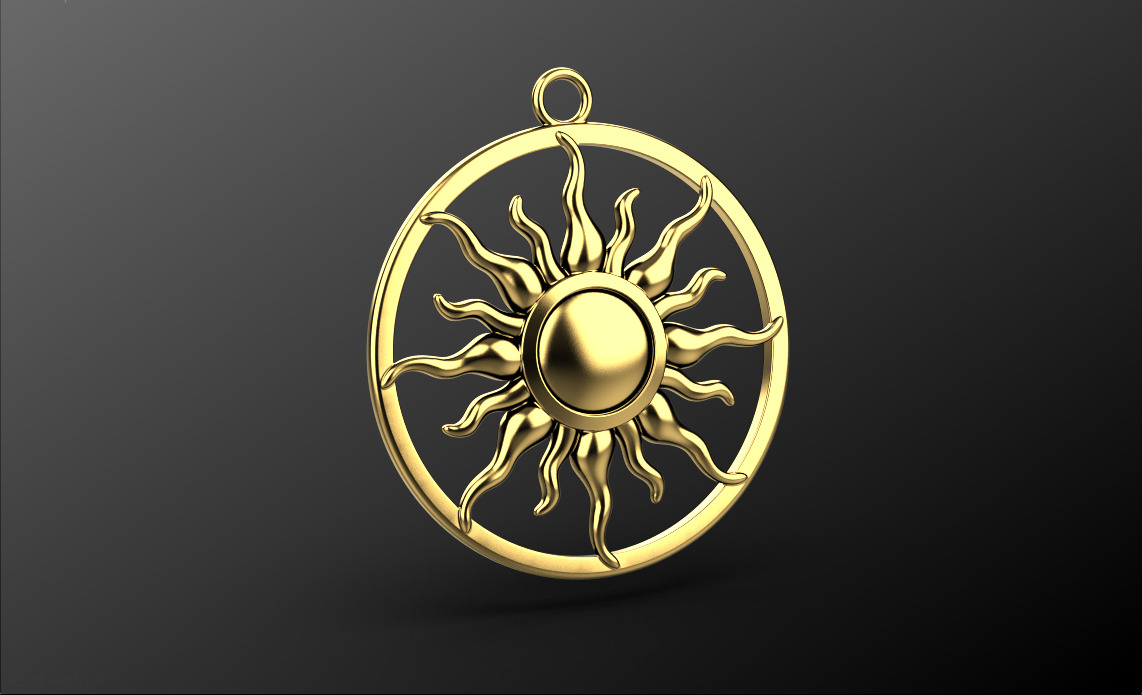 Sun pendant 070525 3D print model_1