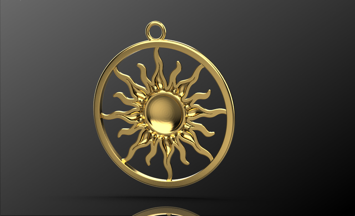 Sun pendant 070525 3D print model_2