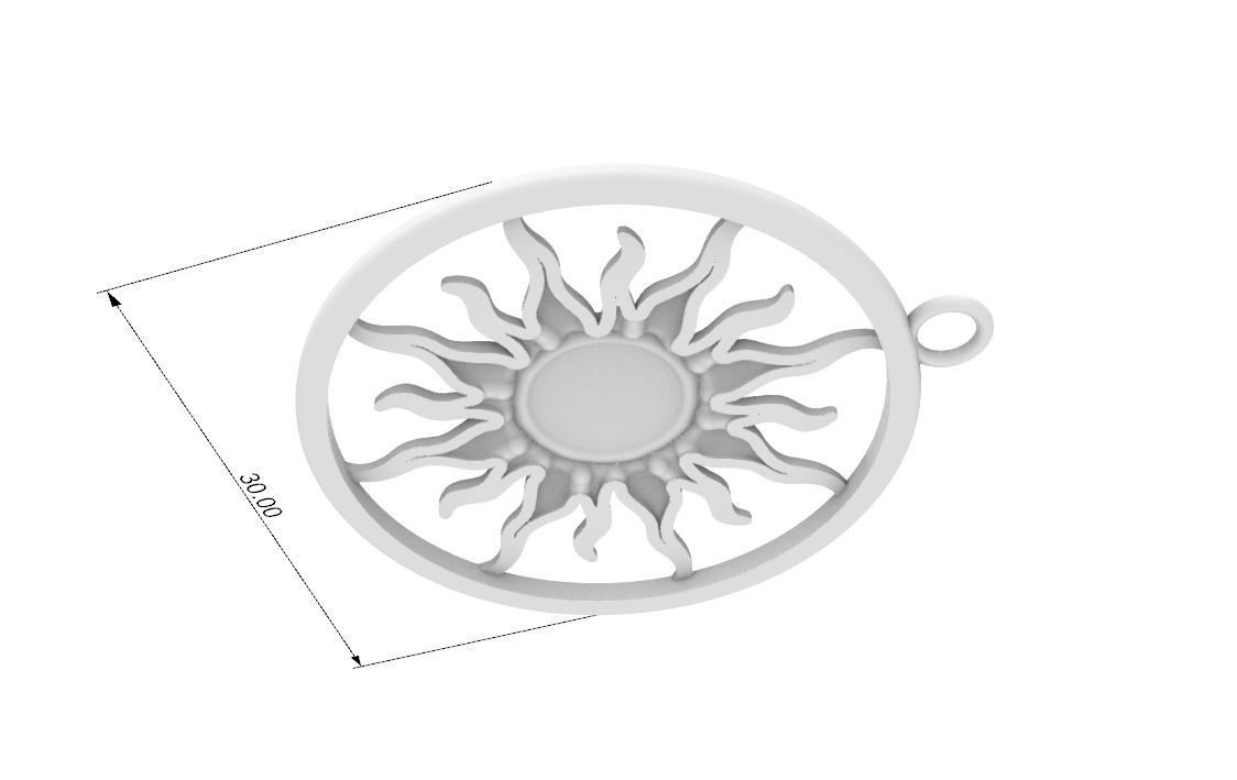 Sun pendant 070525 3D print model_6