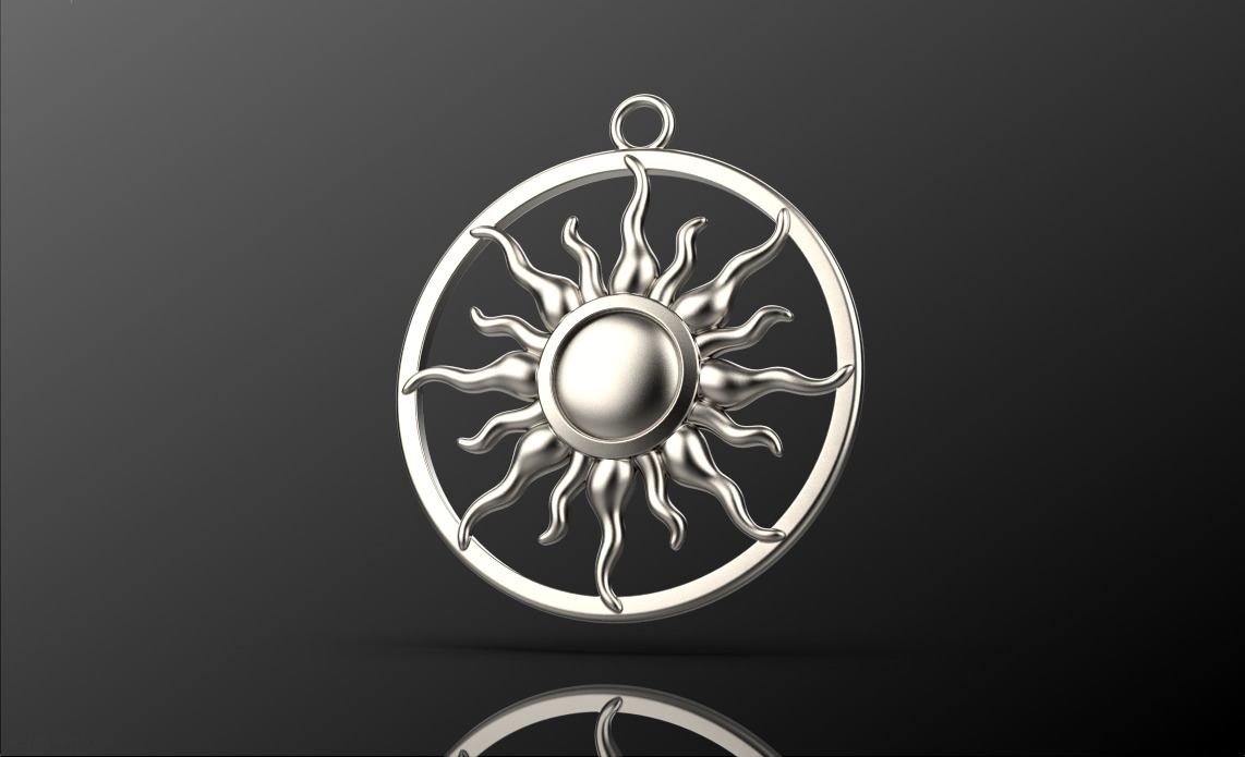 Sun pendant 070525 3D print model_3