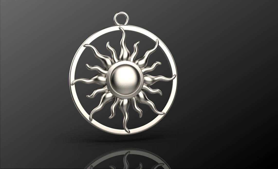 Sun pendant 070525 3D print model_4