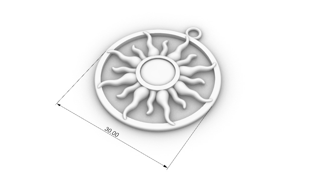 Sun pendant 070525 3D print model_5