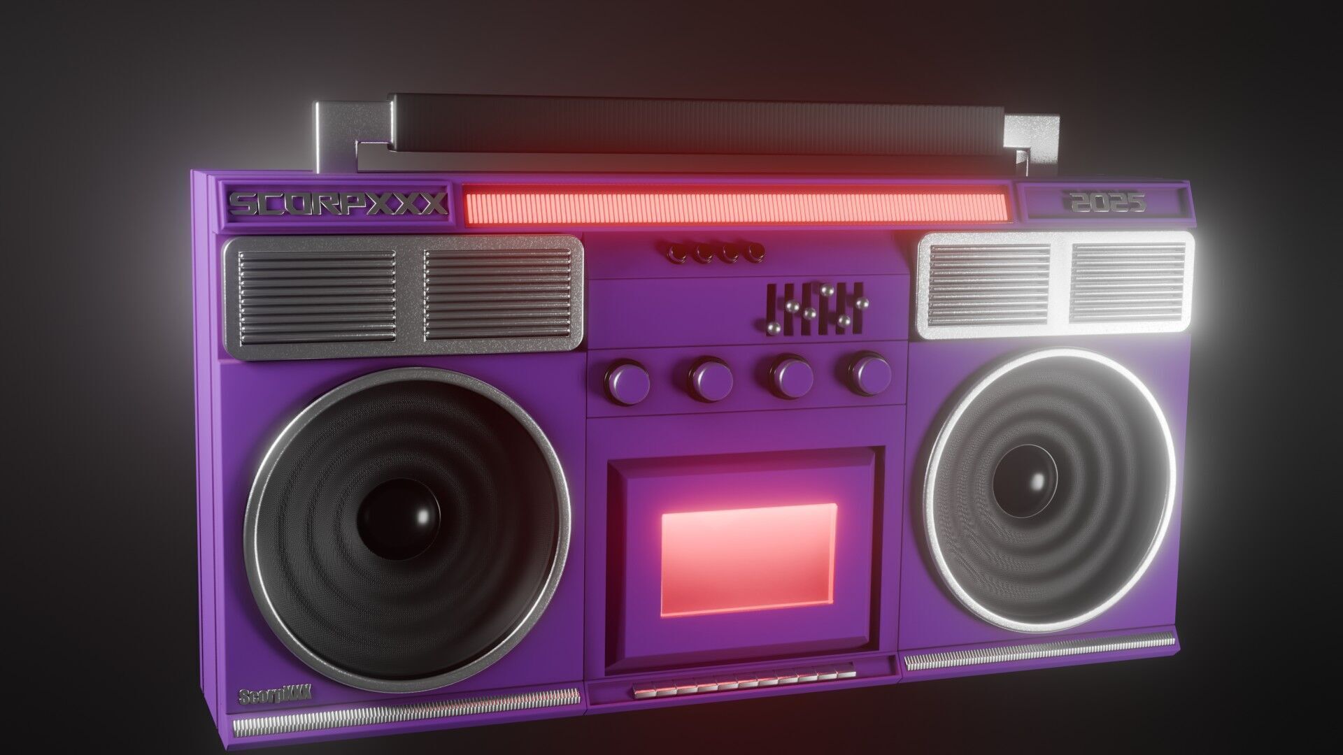 Retro Tape Recorder Magnetophone - Game Ready Low-poly 3D model_6
