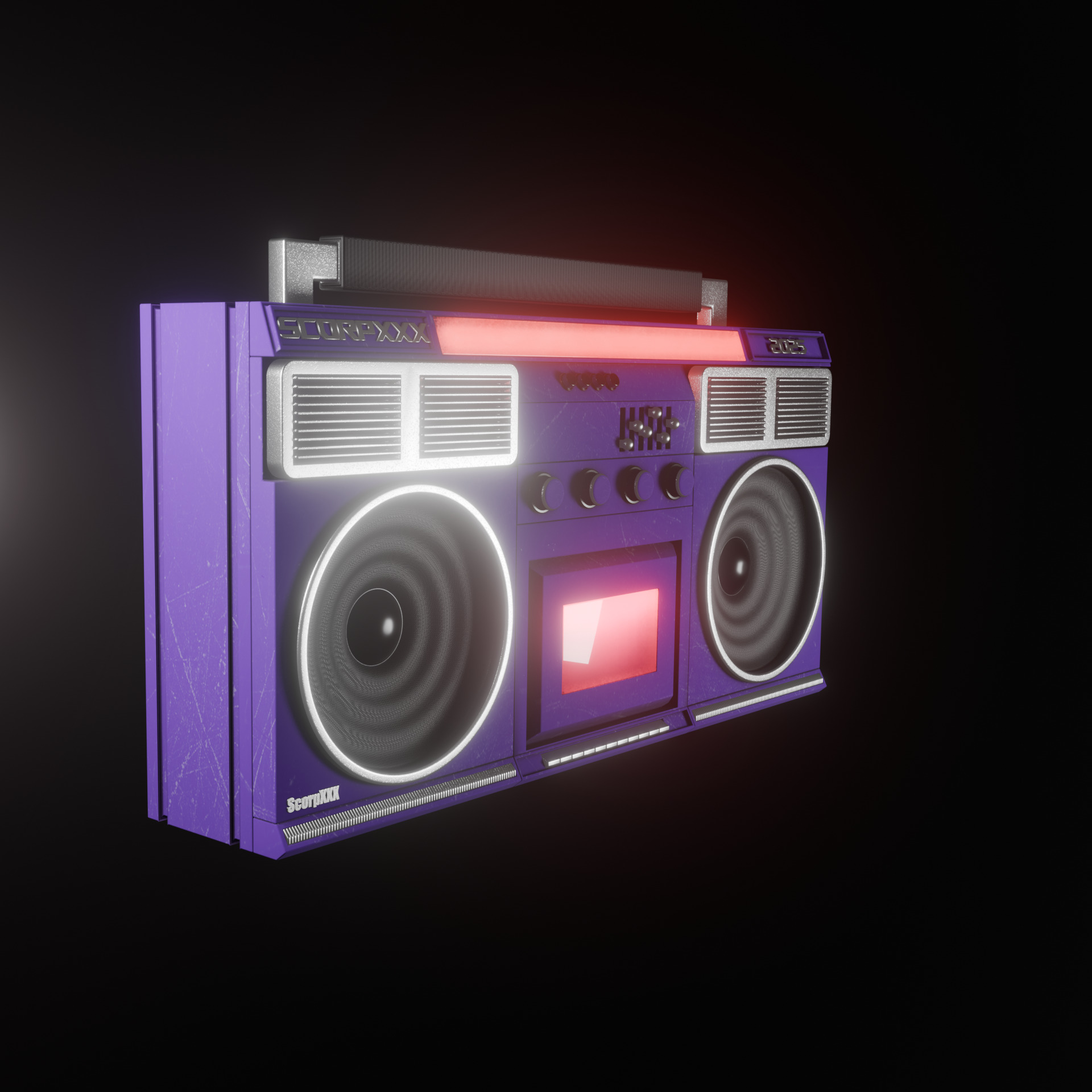 Retro Tape Recorder Magnetophone - Game Ready Low-poly 3D model_4