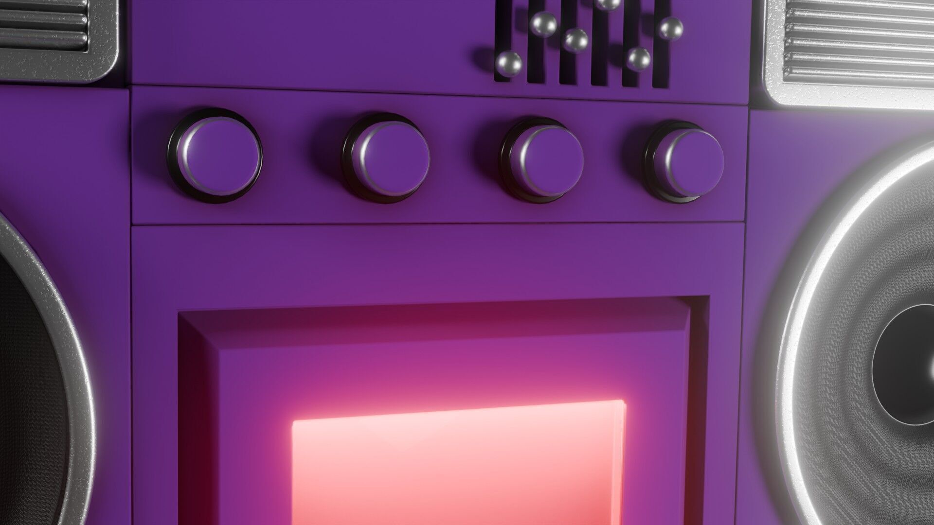 Retro Tape Recorder Magnetophone - Game Ready Low-poly 3D model_9