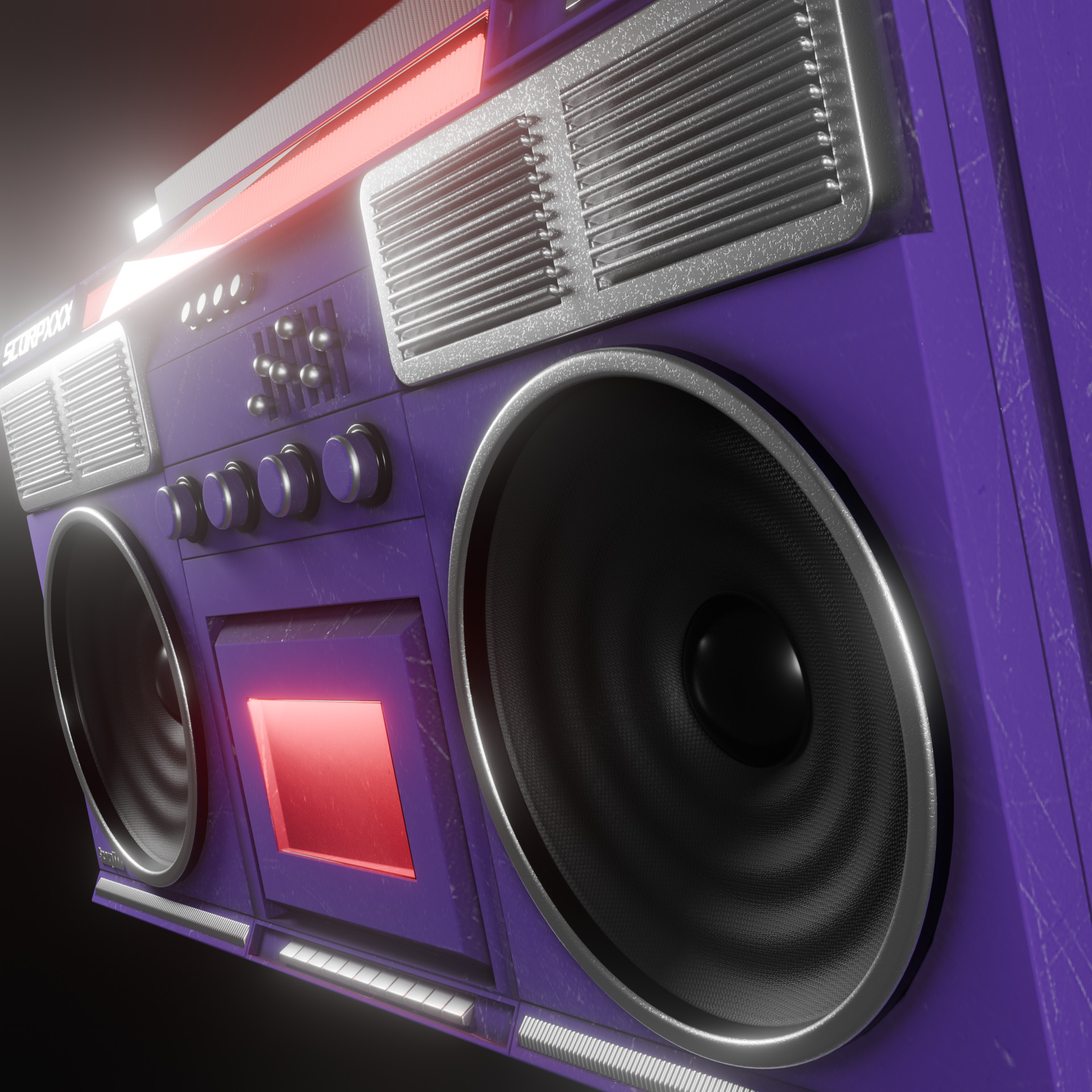 Retro Tape Recorder Magnetophone - Game Ready Low-poly 3D model_3