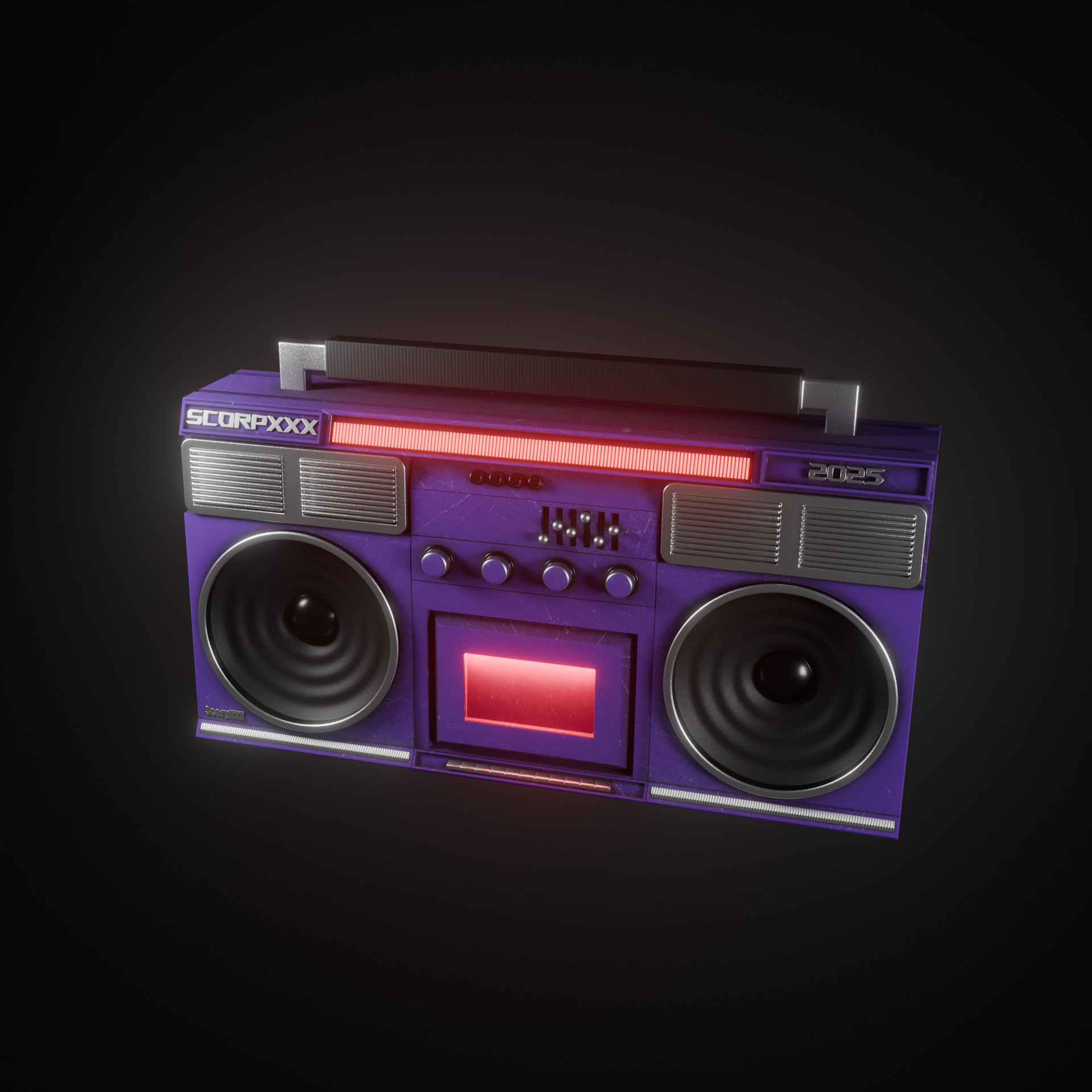 Retro Tape Recorder Magnetophone - Game Ready Low-poly 3D model_1