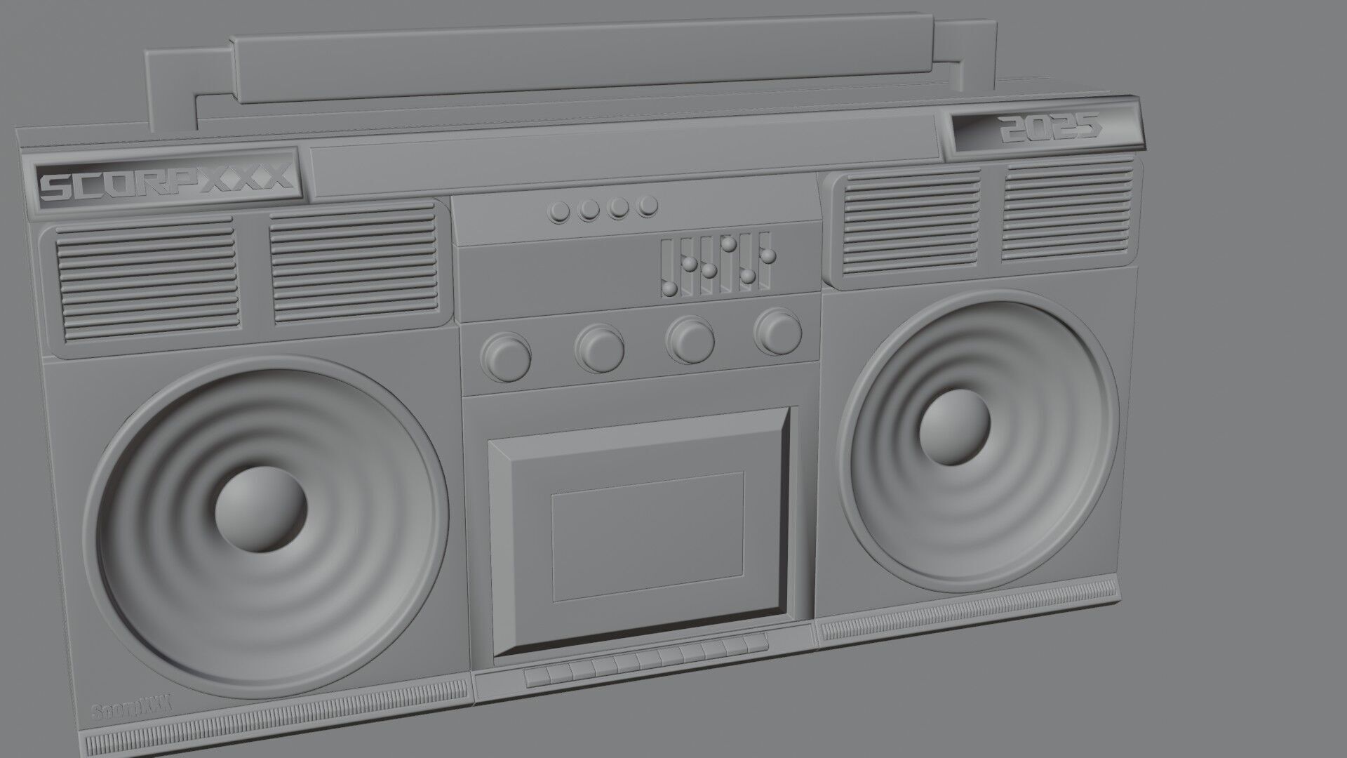 Retro Tape Recorder Magnetophone - Game Ready Low-poly 3D model_10