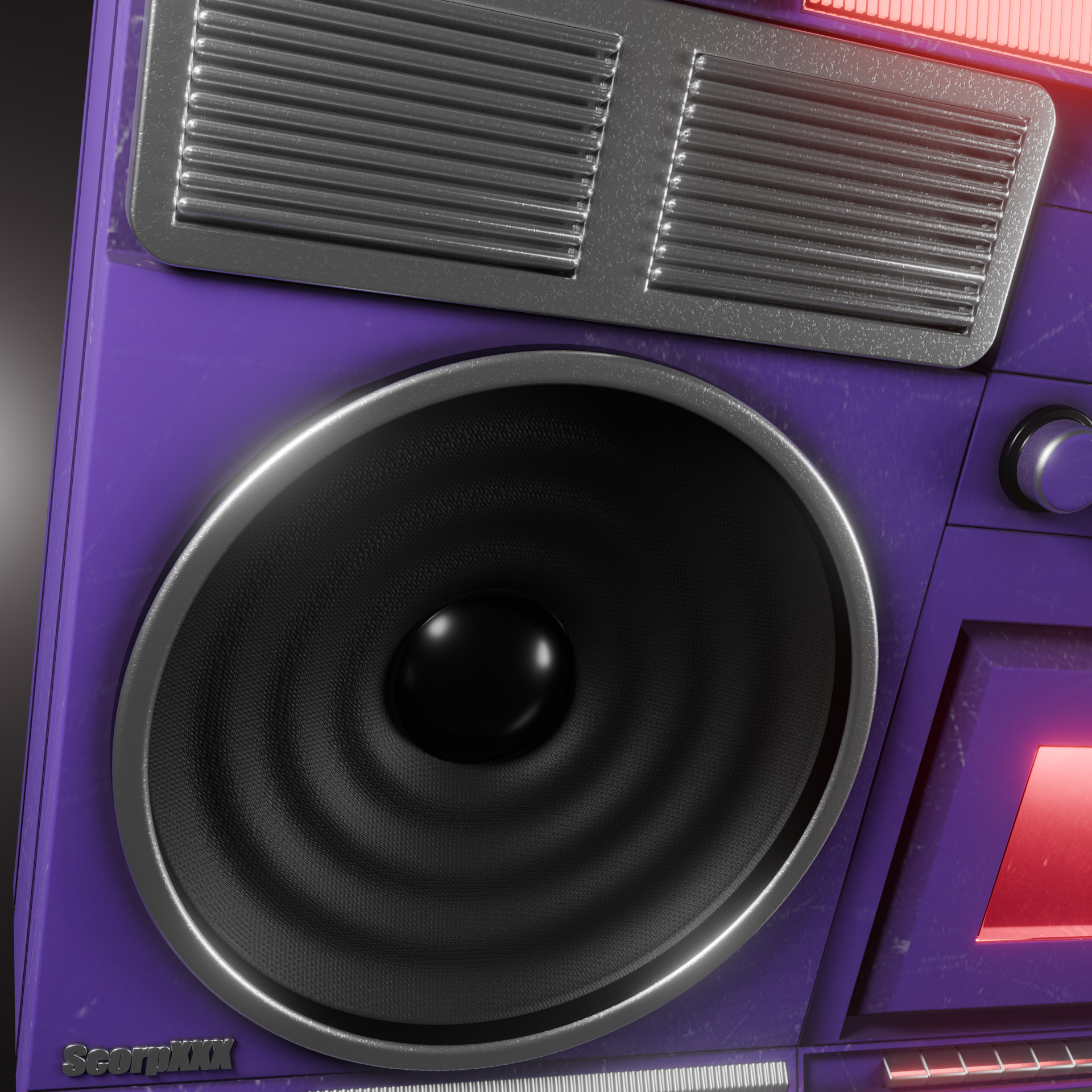 Retro Tape Recorder Magnetophone - Game Ready Low-poly 3D model_2