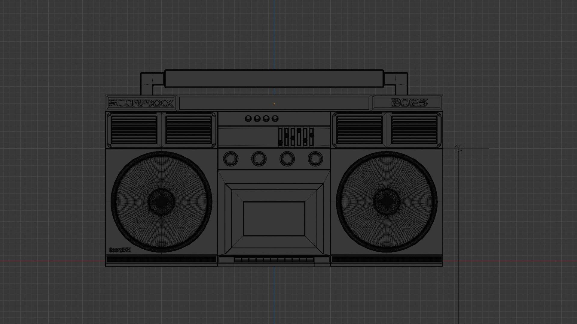 Retro Tape Recorder Magnetophone - Game Ready Low-poly 3D model_11