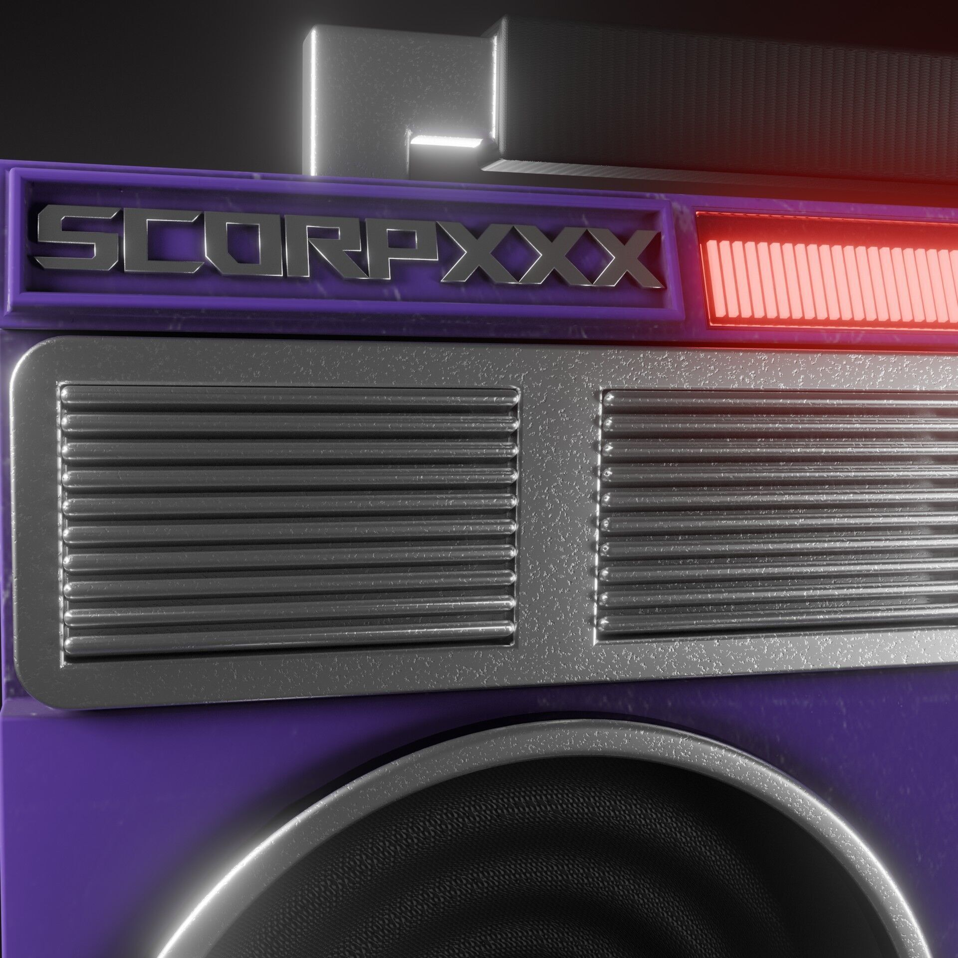 Retro Tape Recorder Magnetophone - Game Ready Low-poly 3D model_5