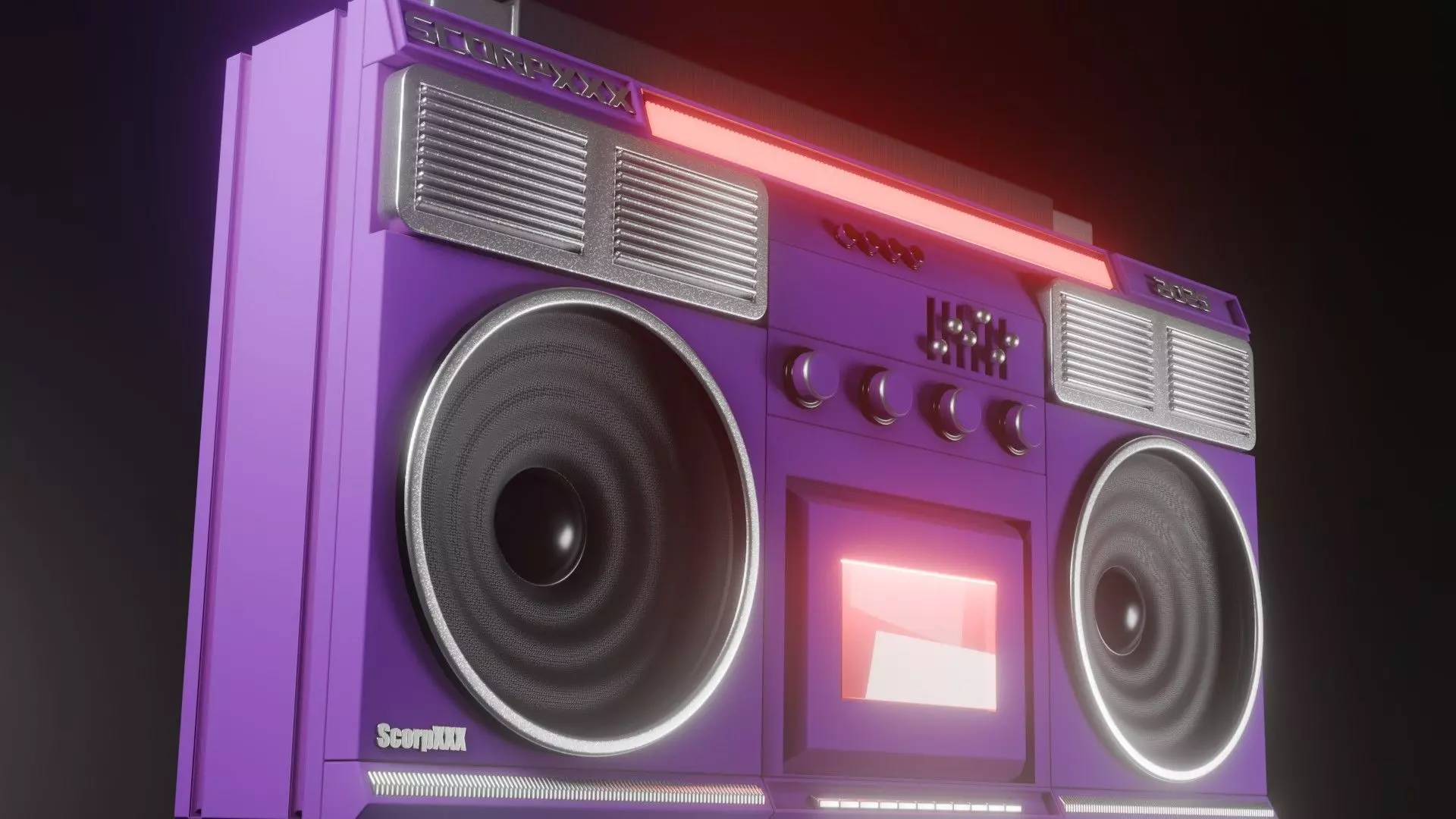 Retro Tape Recorder Magnetophone - Game Ready Low-poly 3D model_0