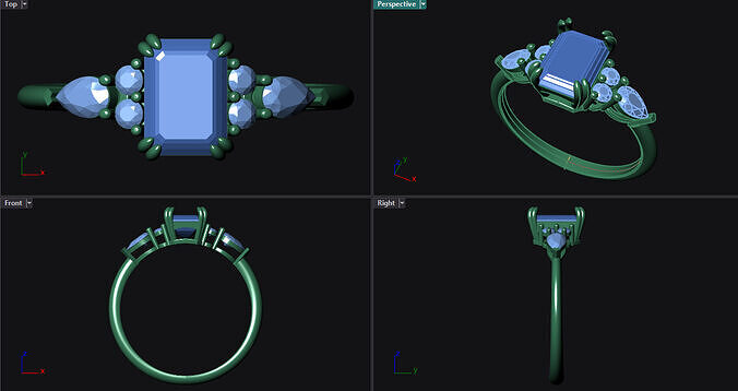 Diamond Engagement Ring Free 3D print model