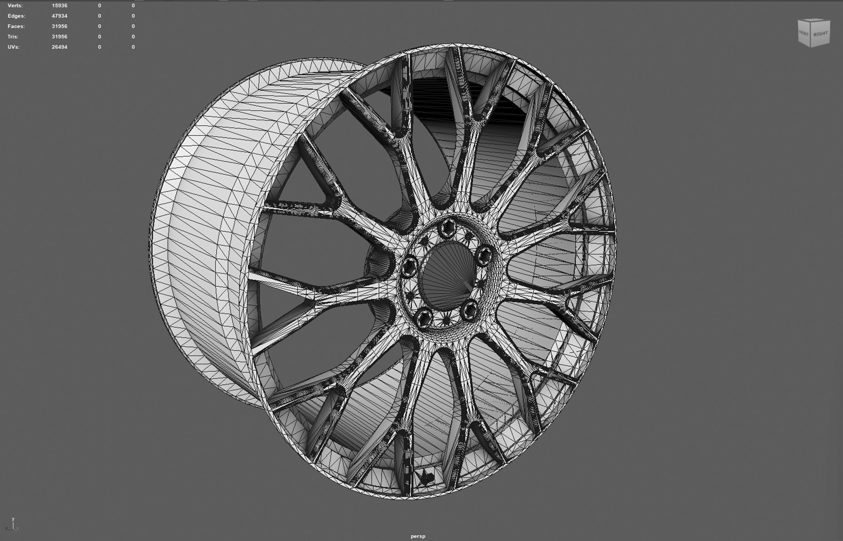High-Performance Multi Spoke Alloy Wheel 3D model_15