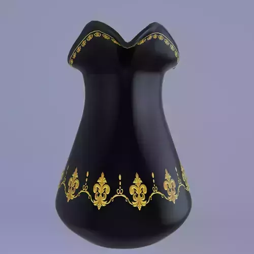 Pitcher Black Glass Gold Pattern 3D print model