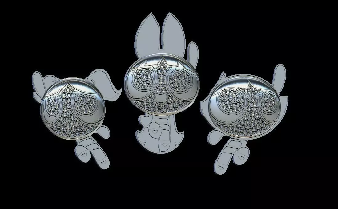 Powerpuff Girls pendants 3D print model